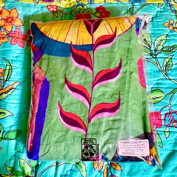 πΊπHPππΊ NWT Farm Rio Tropical Scenario Maxi Dress - Picture 16 of 16